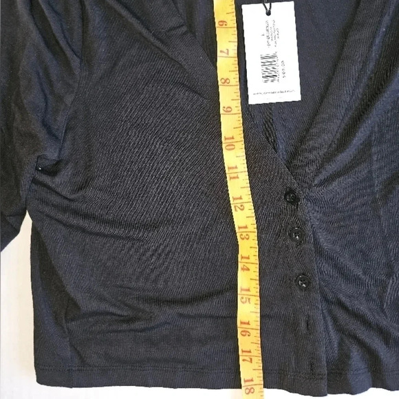 WEWOREWHATBlack Feather Trim Cardigan - Picture 4 of 7